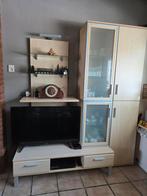 Tv meubel met 2 kasten en achterwand, Ophalen, Zo goed als nieuw, 25 tot 50 cm, Glas
