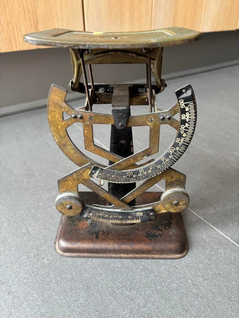 Antieke brievenweegschaal tot 500 gram, Ophalen of Verzenden
