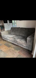 Fraaie velours 2,5 zits bank, olijfgroen, Huis en Inrichting, Ophalen, Zo goed als nieuw, 75 tot 100 cm, 200 tot 250 cm