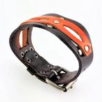 Brede Armband van Donkerbruin/Oranje Buffelleer, Birgitta-Gracht 33, 6465 EL Kerkrade, Nederland, Verzenden, Nieuw, Esde2