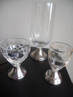 7 oude ( kristallen) glazen op verzilverde voet, Ophalen