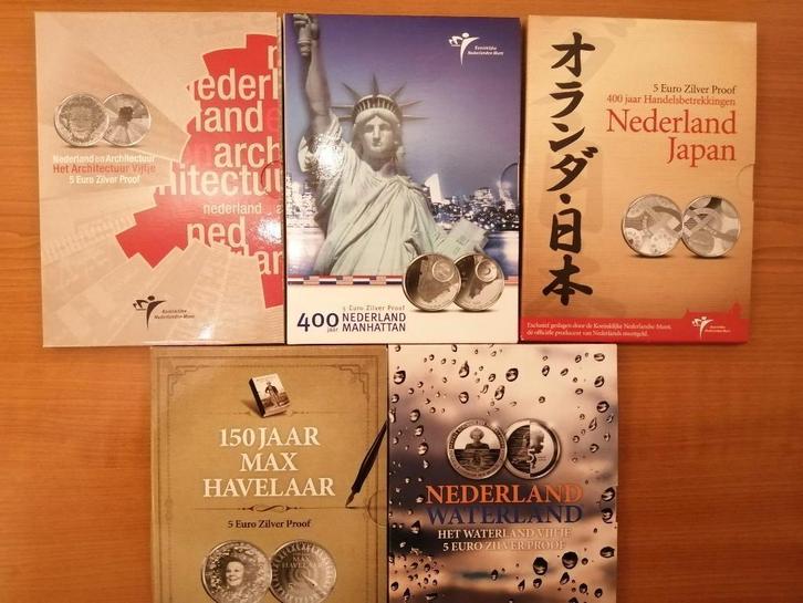 (38b) Partij Zilveren 5 euromunten Beatrix/Alexander 2008/21, Postzegels en Munten, Munten | Nederland, Losse munt, Euro's, Koningin Beatrix