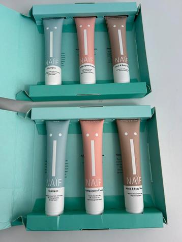 Naïf shampoo/douche/bodylotion kit set 3x 50ml NIEUW 2 stuks beschikbaar voor biedingen