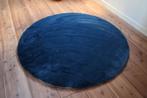 Superzacht rond vloerkleed Comfy Fluffy donkerblauw Ø160, Blauw, 150 tot 200 cm, Rond, Nieuw