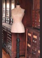 Antieke Linnen Wespentaille Paspop op Standaard/Mannequin, Antiek en Kunst, Curiosa en Brocante, Ophalen of Verzenden