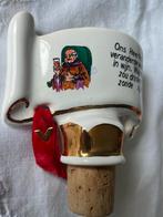 Vintage keramische wijnfles stop met spreuk, Verzamelen, Ophalen of Verzenden, Gebruikt, Porselein, Overige typen