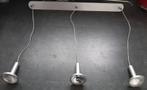 Massive 3 lichts hanglamp / halogeen spots eettafel, Huis en Inrichting, Ophalen, Gebruikt, Industrieel landelijk design, Glas