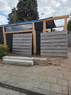 6 schutting / schermen + 7 betton tuinpalen + 6borders, Tuin en Terras, Tuinhuizen, Ophalen of Verzenden, Gebruikt, Hout, 200 tot 400 cm