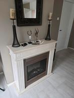 Elektrische haard met marmeren schouw, Huis en Inrichting, Haarden, Ophalen, Zo goed als nieuw, Vrijstaande haard, Elektrische haard