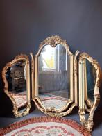 Prachtige oude drieluik spiegel, Ophalen of Verzenden, Rechthoekig