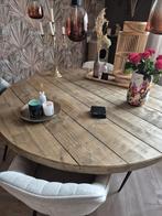 Houten Eettafel - Rond, Huis en Inrichting, Tafels | Eettafels, Ophalen, Rond, 100 tot 150 cm, 100 tot 150 cm