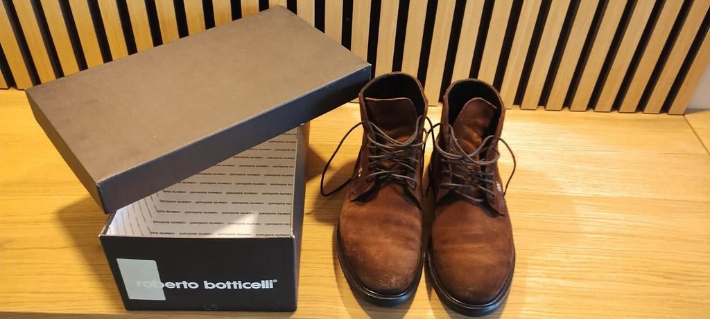 Roberto Botticelli Suède Schoenen - Maat 39/40, Kleding | Heren, Schoenen, Zo goed als nieuw, Veterschoenen, Bruin, Ophalen