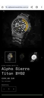 Alpha Sierra heren horloge mooi titanium zwart, Sieraden, Tassen en Uiterlijk, Horloges | Heren, Ophalen of Verzenden, Zo goed als nieuw
