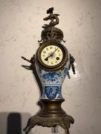 Antieke Franse Penduleklok - Faience & Brons - Ca. 1880-1900, Antiek en Kunst, Antiek | Klokken, Ophalen of Verzenden