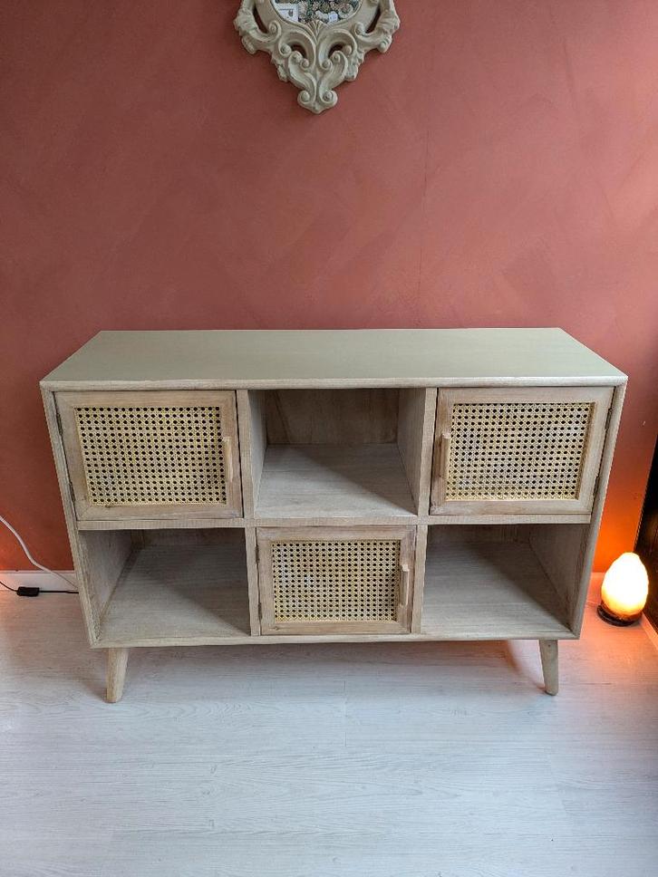 Webbing Vakkenkast Groen, Huis en Inrichting, Kasten | Dressoirs, Zo goed als nieuw, 100 tot 150 cm, 25 tot 50 cm, Met deur(en)