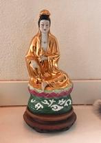 GROOT Kwan Yin beeld Quan Yin Guanyin * goudkleur * 33 cm, Ophalen of Verzenden, Zo goed als nieuw, Beeld(je)