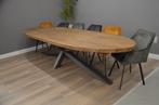 teak houten ovale tafel 350 cm, Huis en Inrichting, Tafels | Eettafels, 200 cm of meer, Nieuw, Eikenhout, 100 tot 150 cm