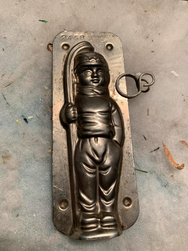 Vintage Chocoladevorm Jongen met Ski, Diversen, Kerst, Zo goed als nieuw, Ophalen of Verzenden
