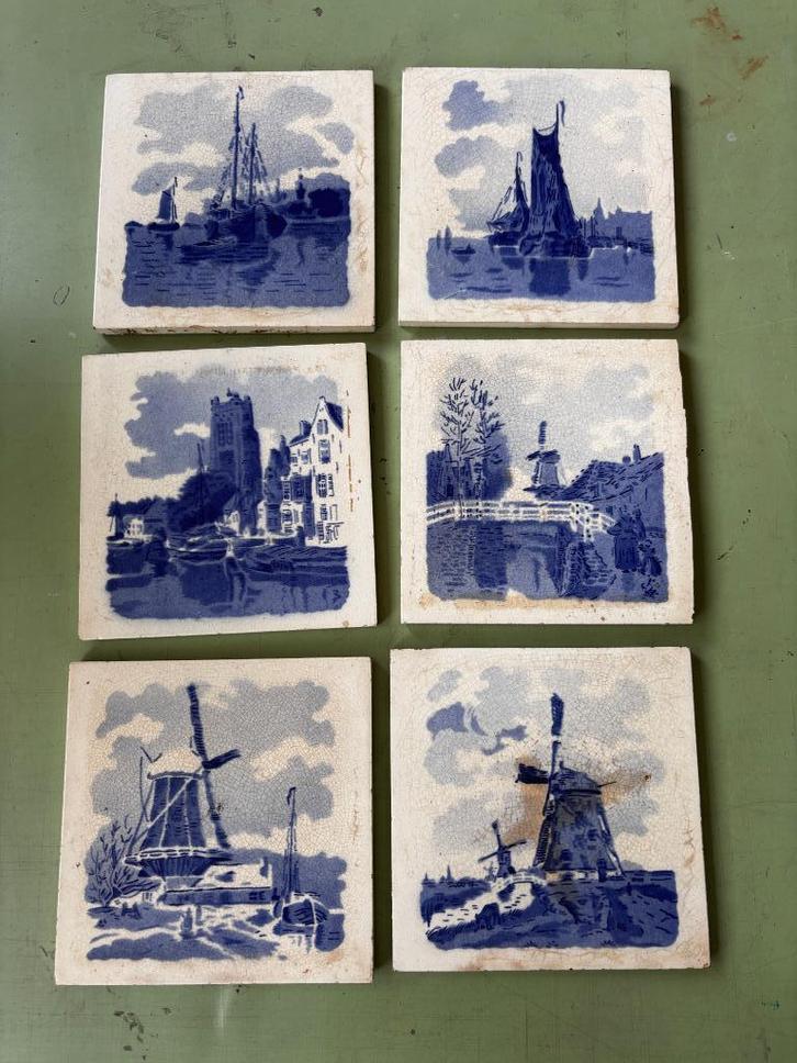 antieke tegels wit met afbeelding blauw, Antiek en Kunst, Antiek | Wandborden en Tegels, Ophalen