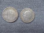 Zilveren halve guldens 1928 en 1929., ½ gulden, Zilver, Ophalen of Verzenden, Koningin Wilhelmina