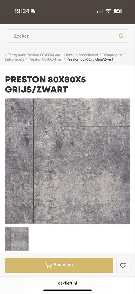 Tuintegels Preston 80x80 + Graphite Sparkle, Tuin en Terras, Tegels en Klinkers, Zo goed als nieuw, Terrastegels, Beton, 5 tot 10 m²