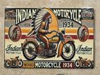 Vintage Indian Motorcucle metalen bord formaat A4 (21x29 cm), Verzenden, Nieuw, Motoren