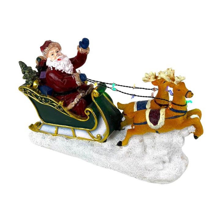 Kerstman op slee met rendieren en ledverlichting, Diversen, Kerst, Zo goed als nieuw, Ophalen of Verzenden