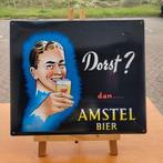 Vintage Amstel Bier Metalen Reclamebord, Antiek en Kunst, Ophalen