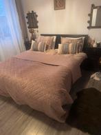 Gratis Auping spiralen met hoofdbord, Gebruikt, Bruin, Tweepersoons, Ophalen of Verzenden