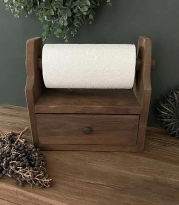 Houten Keukenrolhouder – Teakhout – 1 lade beschikbaar voor biedingen