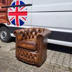Byron fauteuil, Chesterfield tub chair Byron leer. nieuw!, Ophalen, Gebruikt, Minder dan 75 cm, Chesterfield