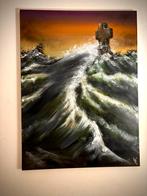 Acryl schilderij 78x58cm "The last wave"door Wouter Wilms, Antiek en Kunst, Kunst | Schilderijen | Abstract, Ophalen of Verzenden