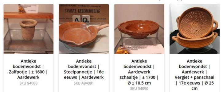 Bodemvondsten (5 stuks) - Onder andere Panschaal - Vergiet, Antiek en Kunst, Antiek | Keramiek en Aardewerk, Ophalen