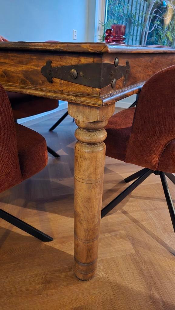 Rustieke Houten Eetkamertafel met Lade, Huis en Inrichting, Tafels | Eettafels, Gebruikt, 50 tot 100 cm, 150 tot 200 cm, Vier personen