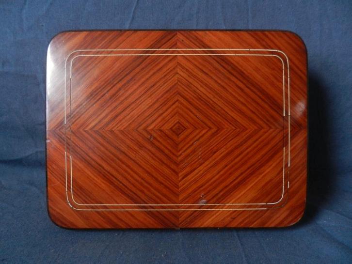 Pallisander doos voor lepels en theezeef, z. inhoud, ca 1920, Antiek en Kunst, Antiek | Woonaccessoires, Ophalen of Verzenden