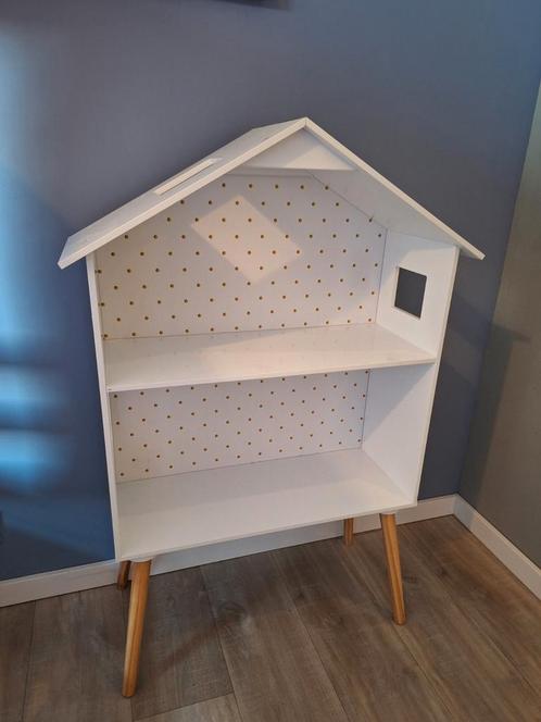 Houten Poppenhuis / Wandrek Kindkamer, Kinderen en Baby's, Speelgoed | Poppenhuizen, Zo goed als nieuw, Poppenhuis, Ophalen