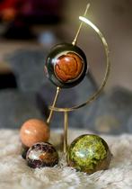 Edelstenen Bollen Set + Gouden Bolhouder, Ophalen of Verzenden, Overige materialen, Minder dan 25 cm