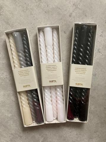Gusta Swirl kaarsen zwart-wit-grijs set van 3 st Nieuw! beschikbaar voor biedingen