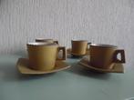 4 design mosterdgele kopjes, Ophalen of Verzenden