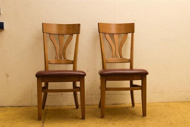 4 stuks Eetkamerstoelen 45694, Huis en Inrichting, Stoelen, Gebruikt, Vijf, Zes of meer stoelen, Bruin, Ophalen of Verzenden