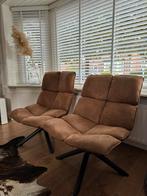 2 zeer nette draaifauteuils cognac Loods5, Huis en Inrichting, Fauteuils, Ophalen, Stof, Minder dan 75 cm, Zo goed als nieuw