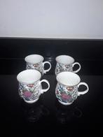 4 Chique gebloemde engelse mokken, Verzenden, Zo goed als nieuw, Porselein, Kop en/of schotel