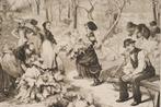Rabarber oogsten - W. Thomas (1870) antieke illustratie