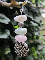 Hanger Raster Pumpkin beryl-kralen tin verzilverd, Ophalen, Nieuw, Roze, Met edelsteen