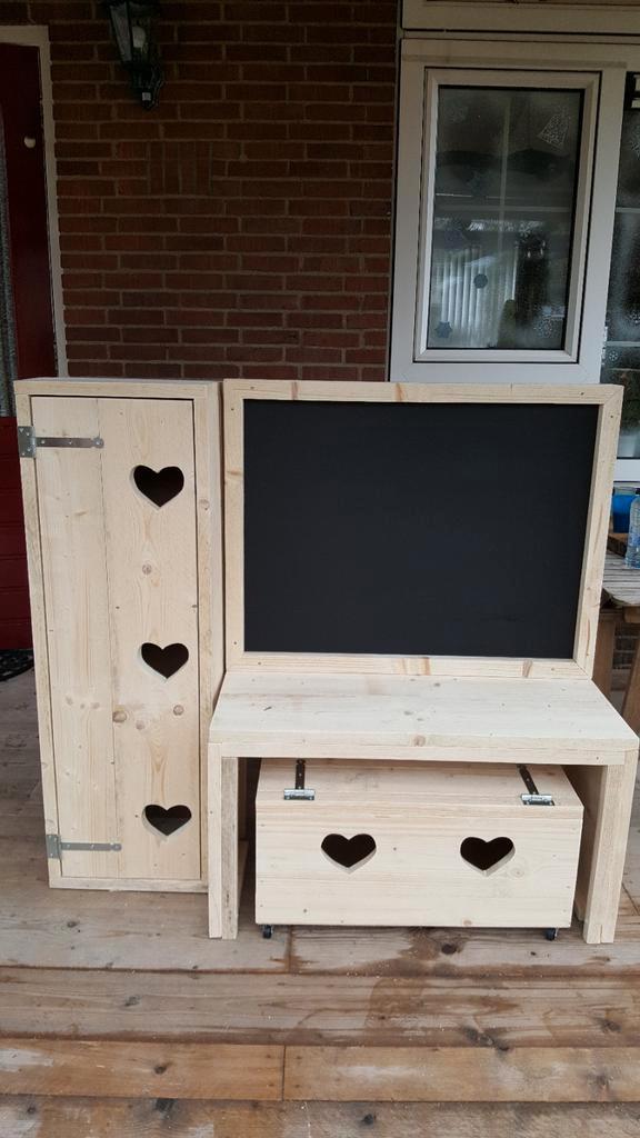 Kinderbureau kastje kistje steigerhout, Kinderen en Baby's, Kinderkamer | Tafels en Stoelen, Nieuw, Ophalen of Verzenden