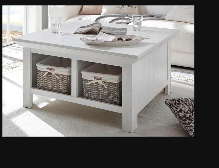 Landelijke salontafel met opbergruimte, Huis en Inrichting, Tafels | Salontafels, Zo goed als nieuw, Minder dan 50 cm, 50 tot 100 cm