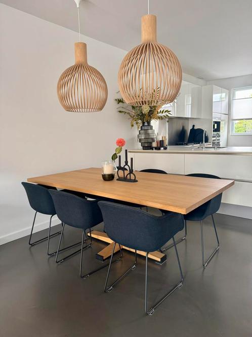 Houtmerk eettafel 200 x 100 massief naturel eiken, Huis en Inrichting, Tafels | Eettafels, Zo goed als nieuw, 50 tot 100 cm, 200 cm of meer