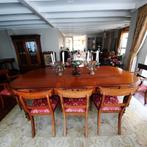 Eethoek met 8 stoelen waarvan 2 met armleuningen mahonie, Antiek en Kunst, Antiek | Meubels | Tafels, Ophalen of Verzenden