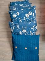 5 moderne Delfsblauwe Ikea kussens, incl. binnenkussens, Zo goed als nieuw, Ophalen