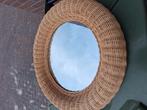 Ronde rotanspiegel, Huis en Inrichting, Ophalen, Minder dan 50 cm, Rond, Zo goed als nieuw